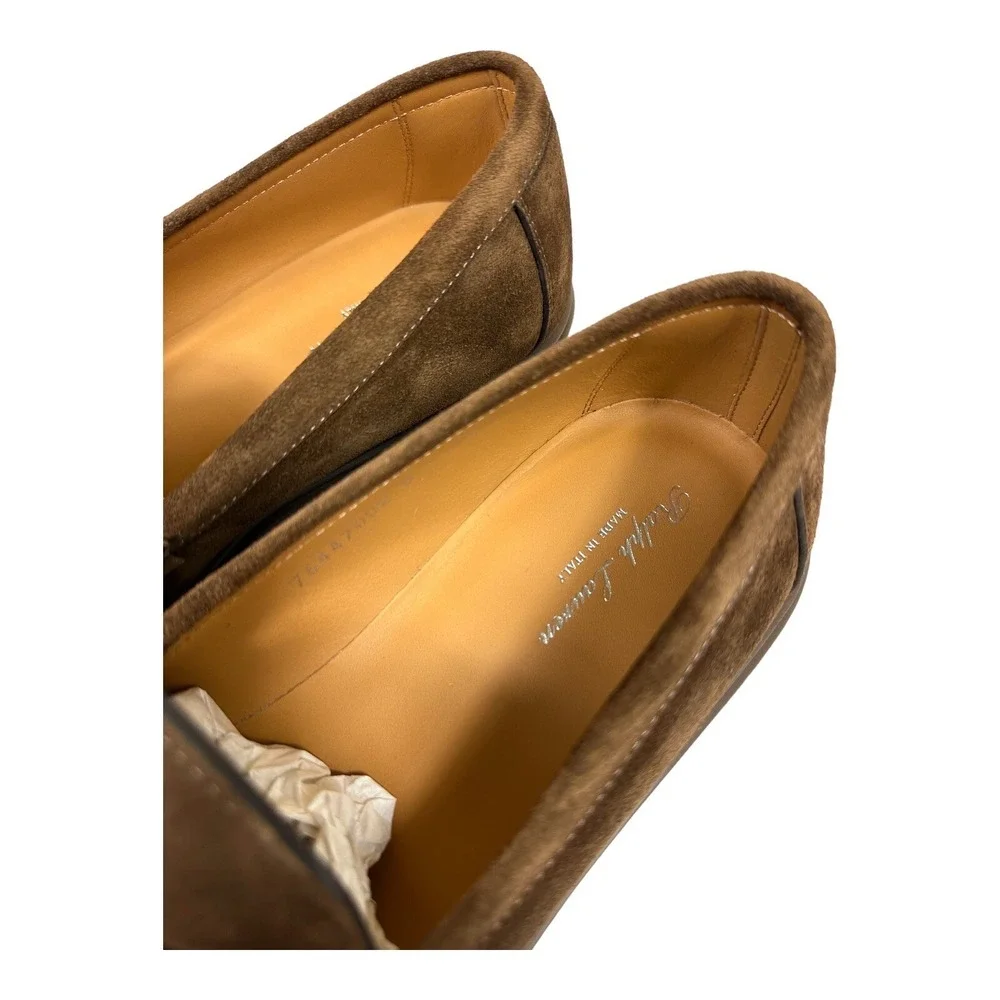 Ralph Lauren Purple Label Begley Brown Calf Suede Mens Penny Loafer 7.5 D NWB